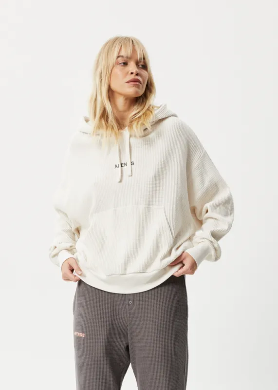 AFENDS Womens Ari - Waffle Hoodie - Off White sold by Afends