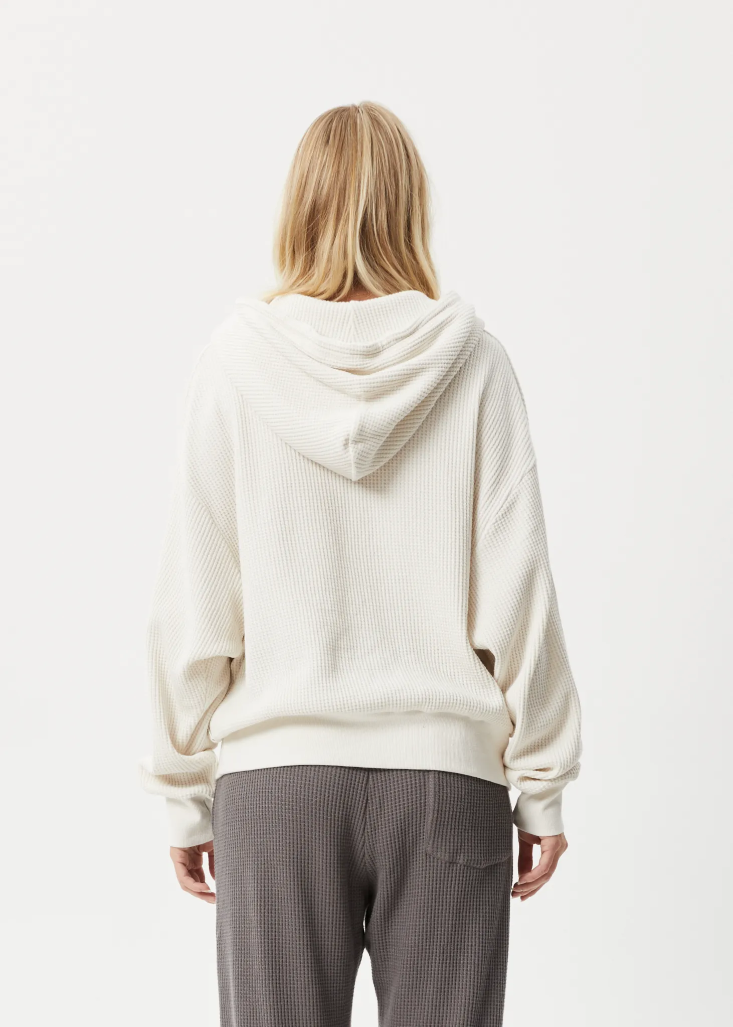 AFENDS Womens Ari - Waffle Hoodie - Off White sold by Afends product image thumbnail 5