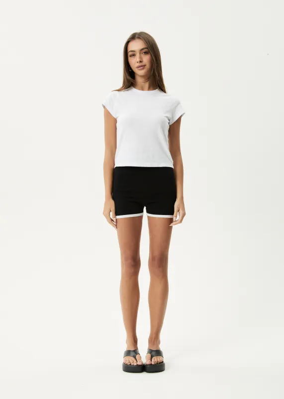 AFENDS Womens Set Fire - Knit Short - Black / White sold by Afends