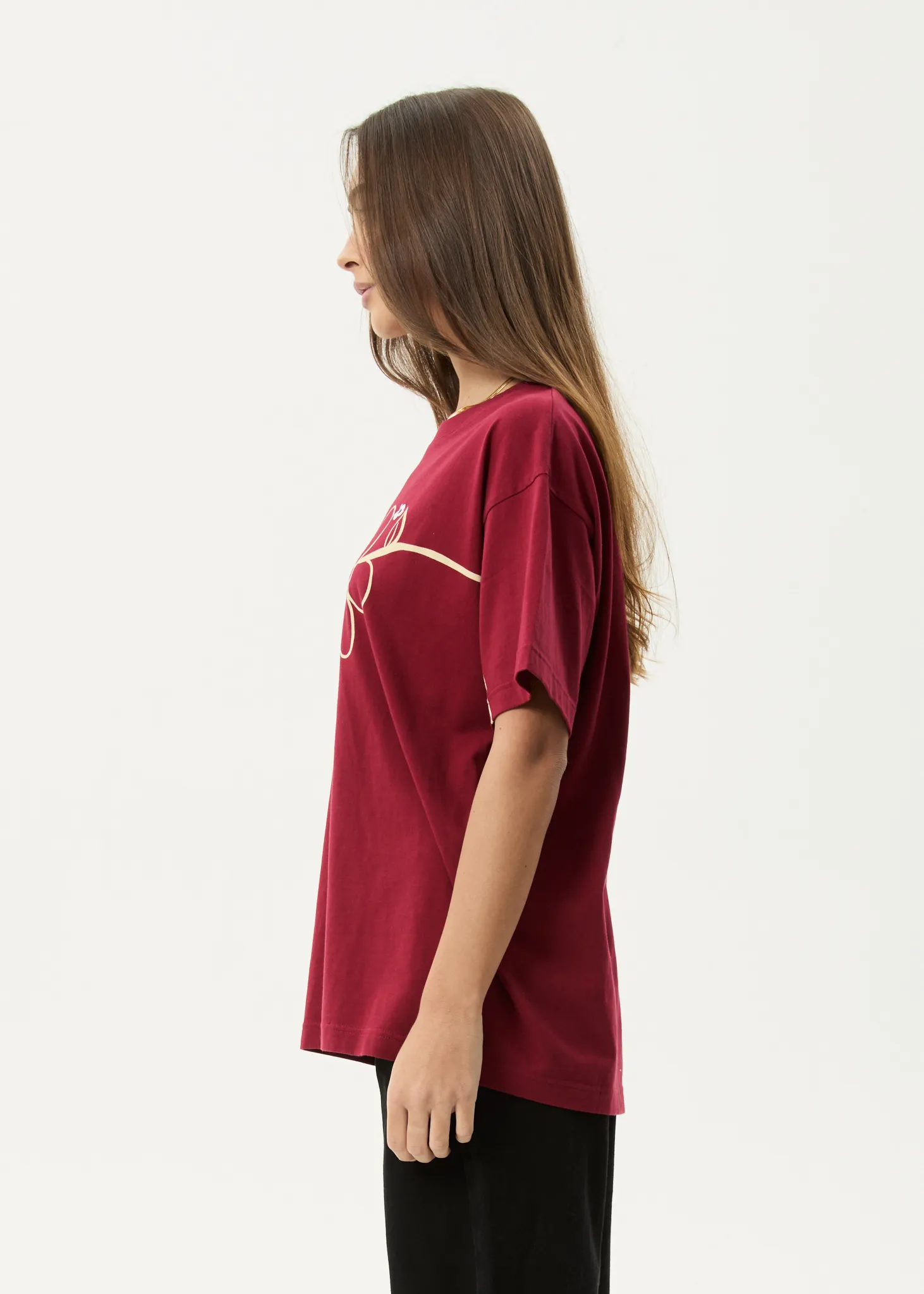 AFENDS Womens Tranquil - Oversized Tee - Burgundy sold by Afends product image thumbnail 4