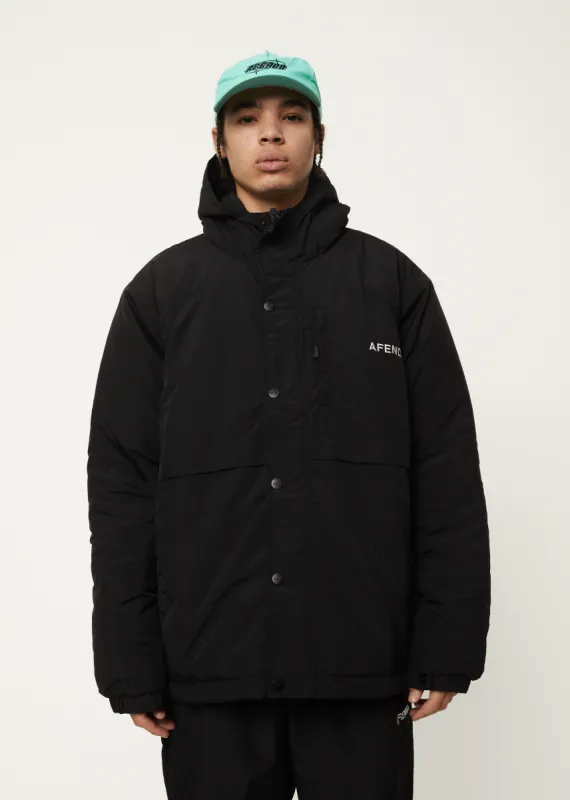 AFENDS Mens Floodlights - Spray Jacket - Black sold by Afends