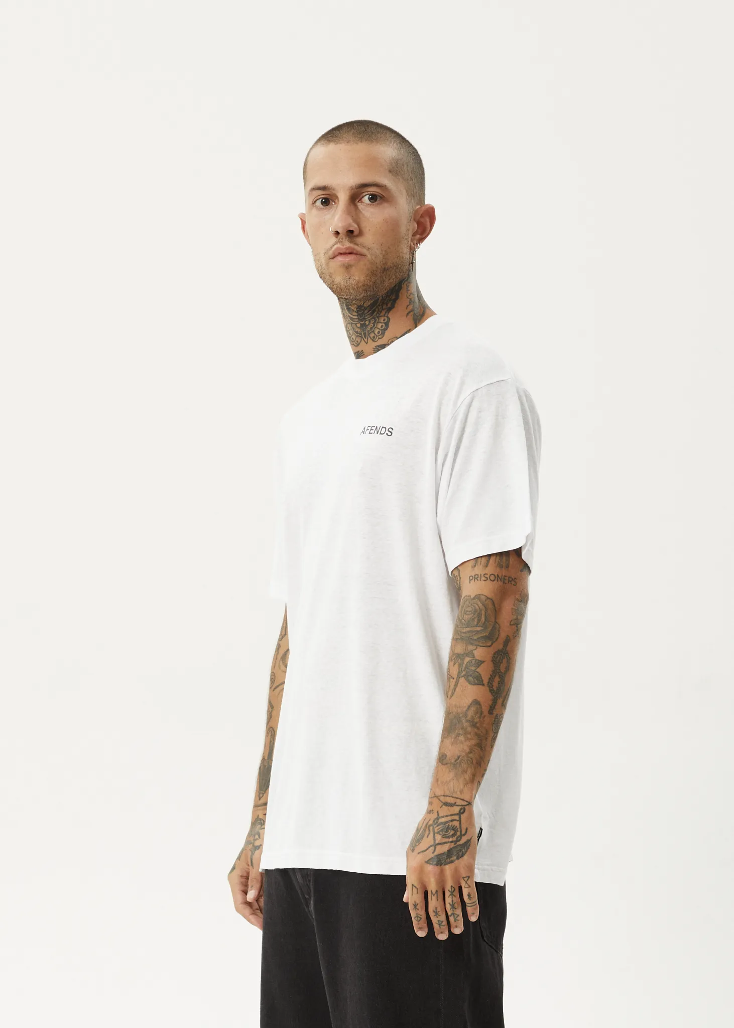 AFENDS Mens Staple - Boxy Tee - White / Black sold by Afends product image thumbnail 3