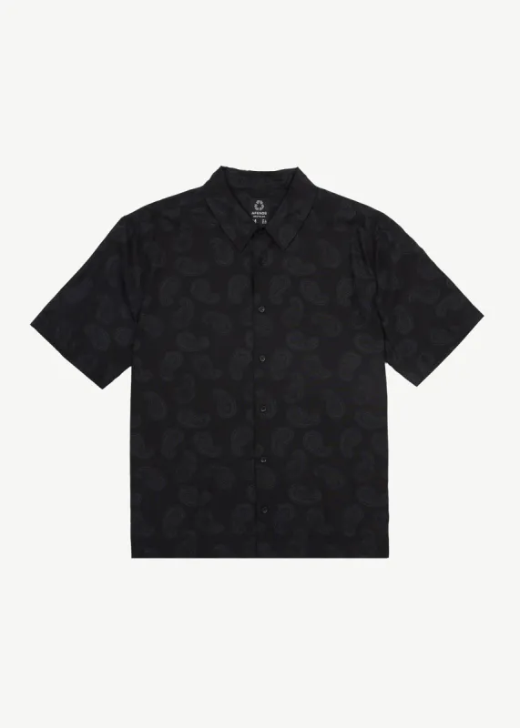 AFENDS Mens Tradition - Paisley Short Sleeve Shirt - Black made by Afends