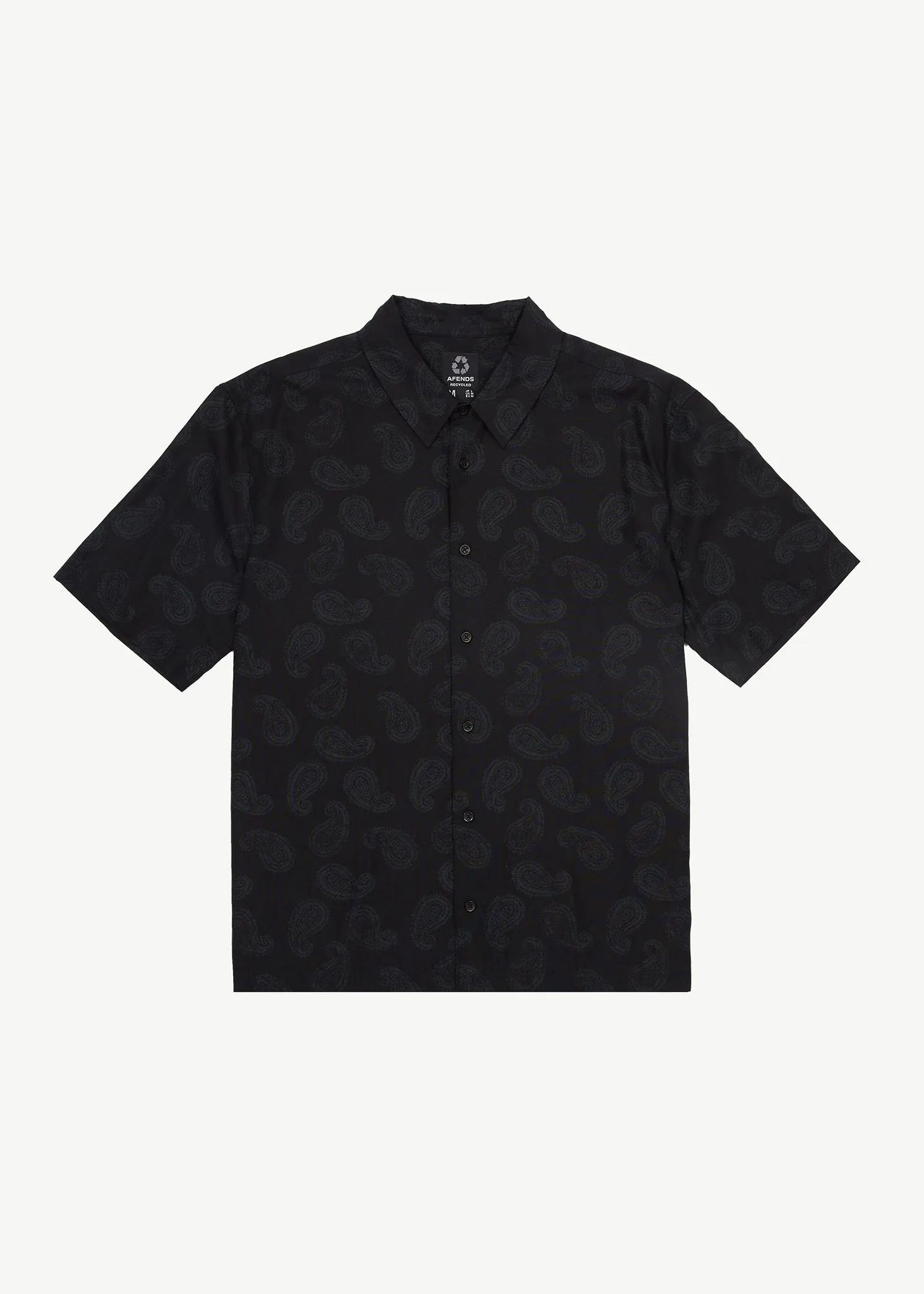 AFENDS Mens Tradition - Paisley Short Sleeve Shirt - Black sold by Afends
