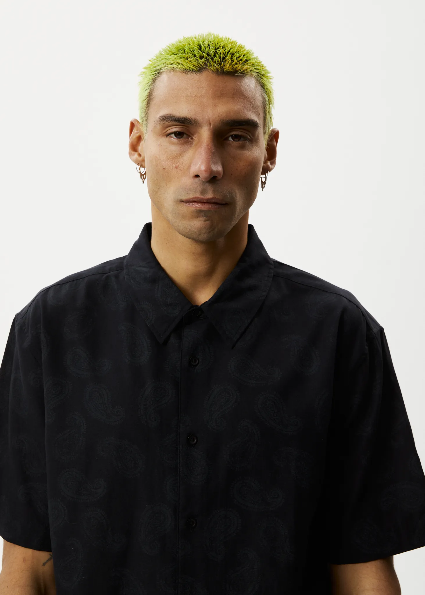 AFENDS Mens Tradition - Paisley Short Sleeve Shirt - Black sold by Afends product image thumbnail 2