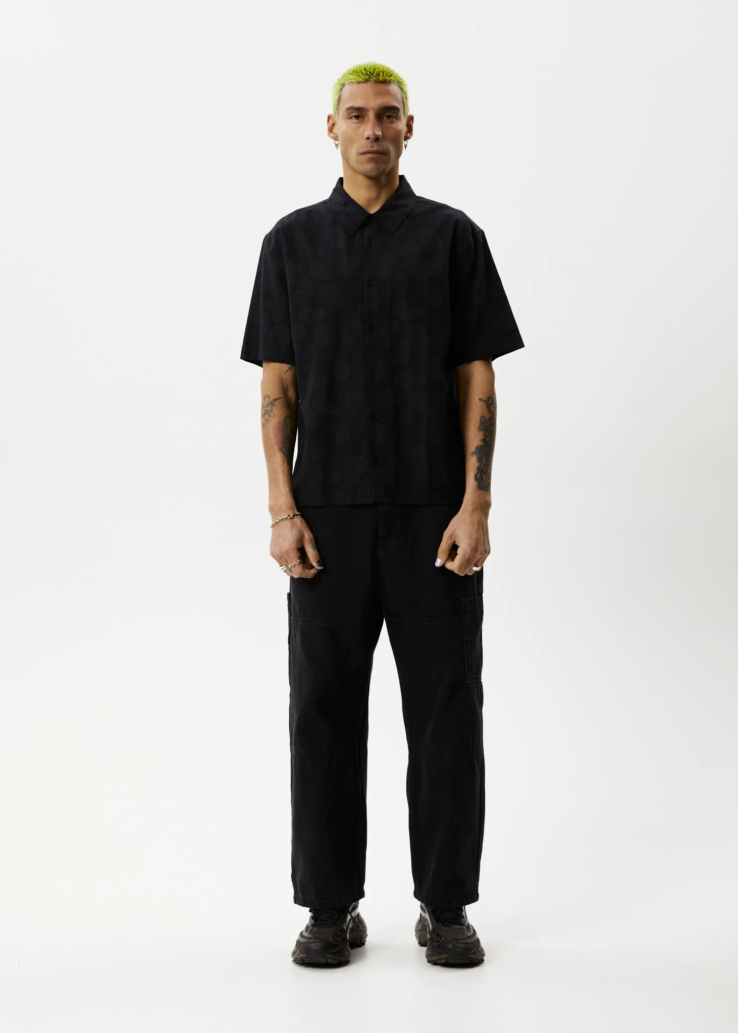 AFENDS Mens Tradition - Paisley Short Sleeve Shirt - Black sold by Afends product image thumbnail 4