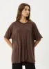 AFENDS Womens Slay - Oversized Tee - Coffee sold by Afends
