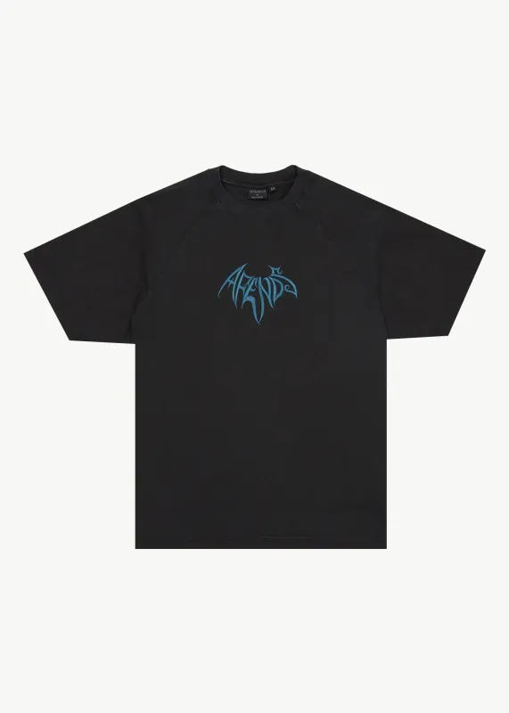 AFENDS Mens Bats - Raglan Boxy Tee - Stone Black sold by Afends