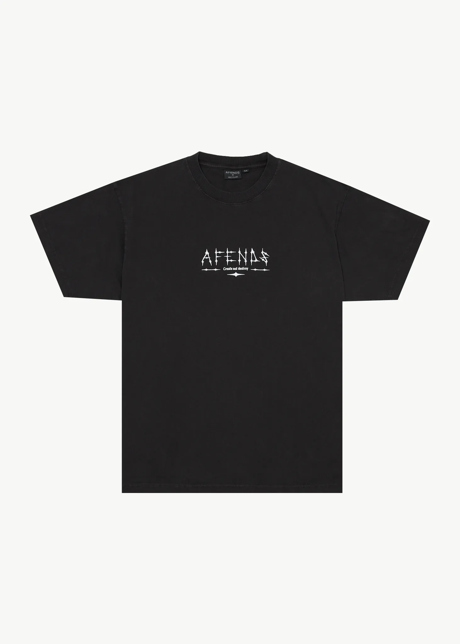 AFENDS Mens Spinal - Boxy Tee - Stone Black sold by Afends