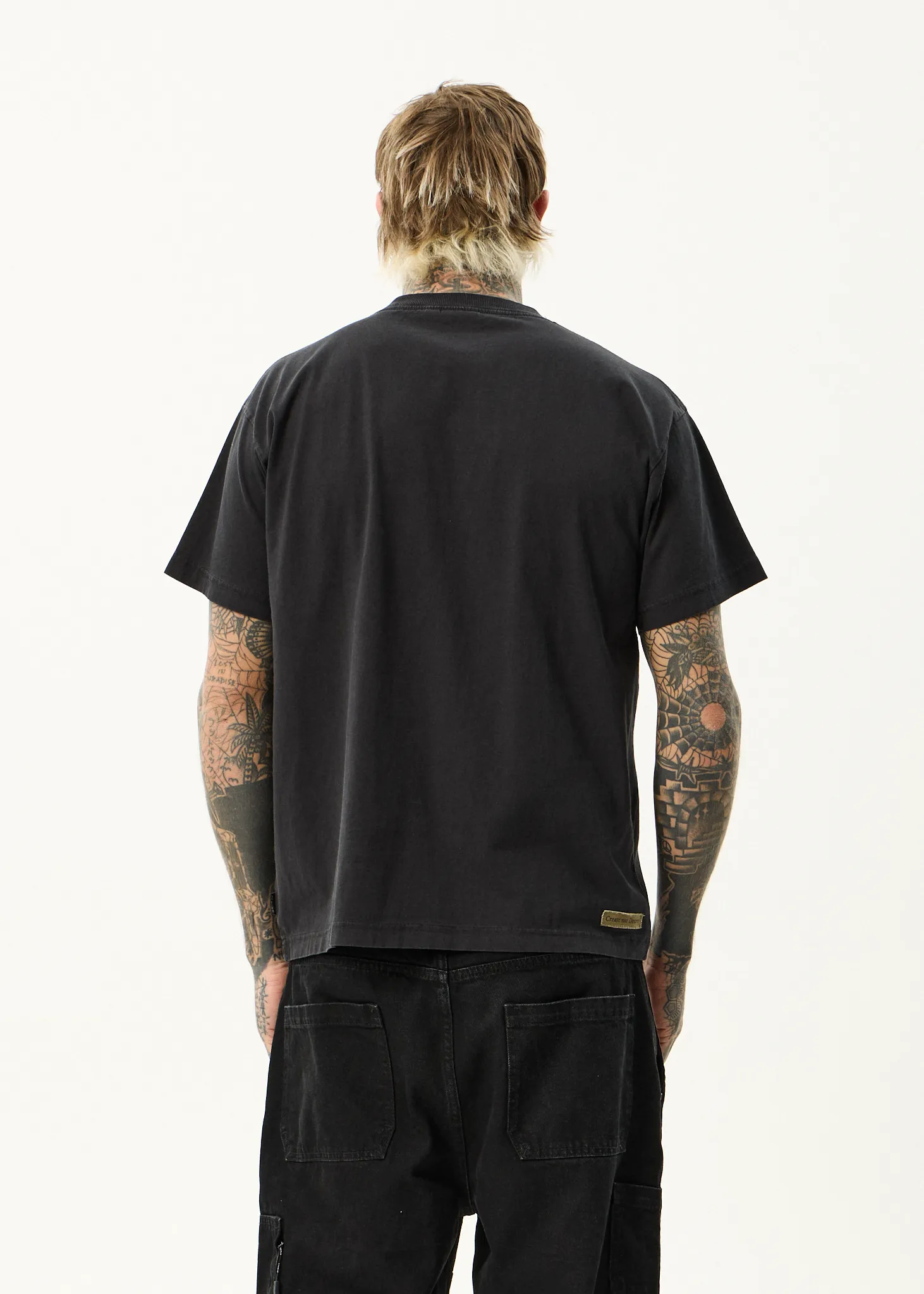 AFENDS Mens Spinal - Boxy Tee - Stone Black sold by Afends product image thumbnail 5