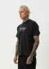 AFENDS Mens Horsey - Boxy Tee - Stone Black sold by Afends