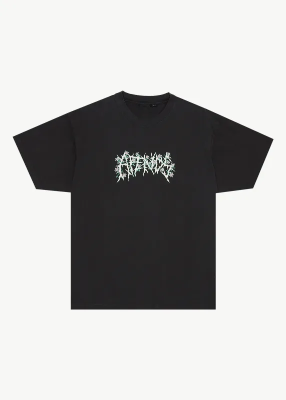 AFENDS Mens Heavy Petal - Heavyweight Boxy Tee - Stone Black sold by Afends