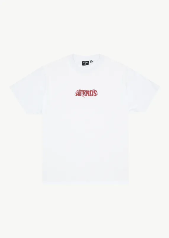 AFENDS Mens Waves - Boxy Tee - White sold by Afends