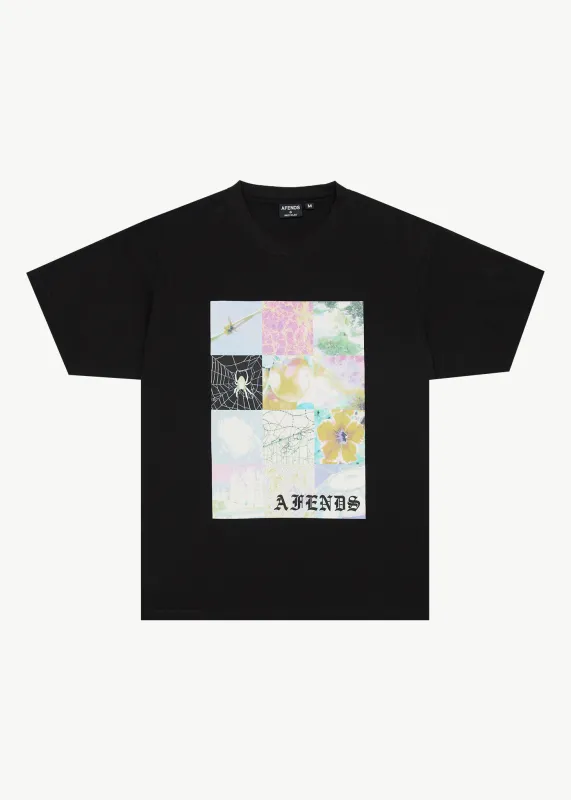 AFENDS Mens Sadworld - Heavyweight Boxy Tee - Black sold by Afends