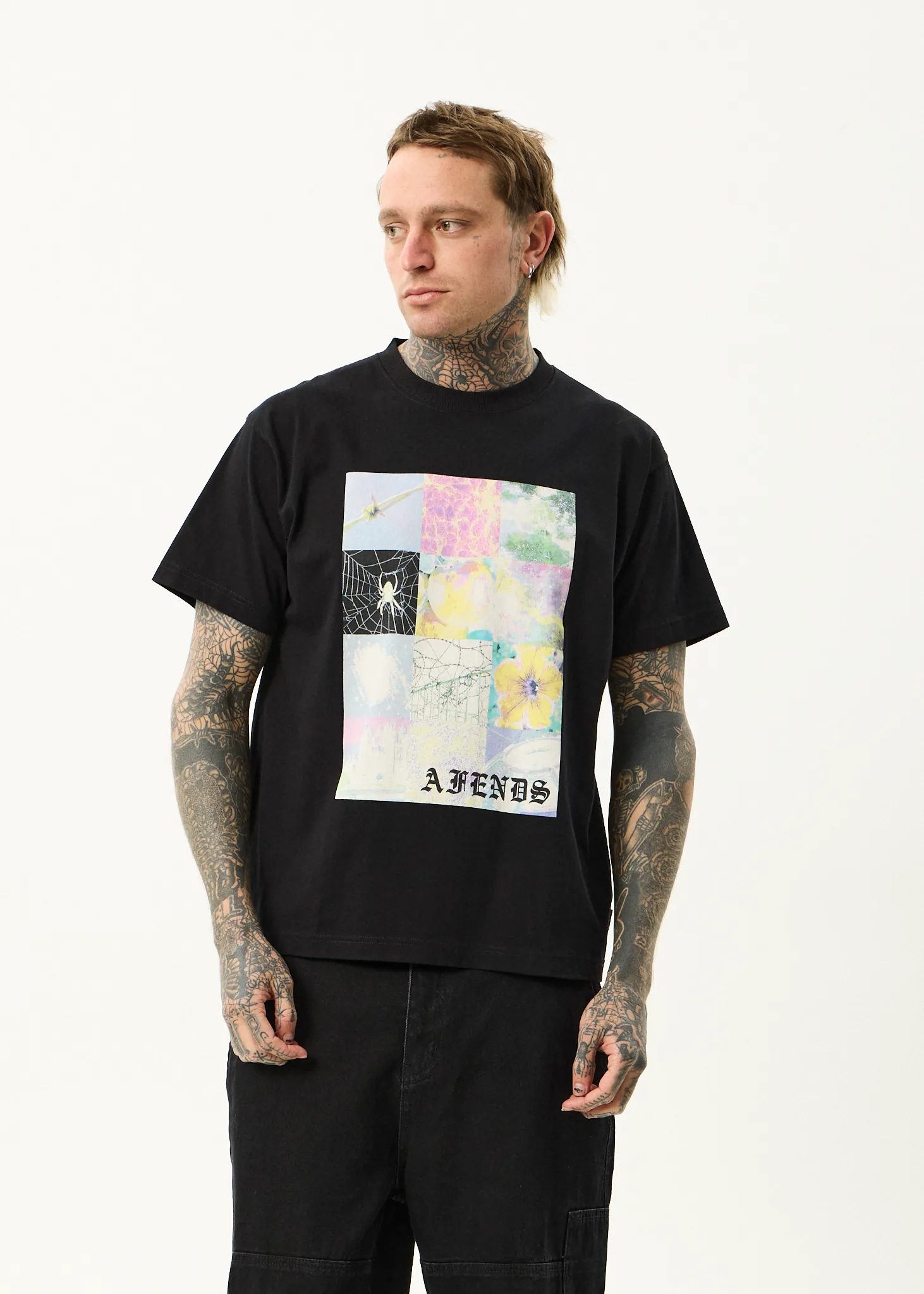 AFENDS Mens Sadworld - Heavyweight Boxy Tee - Black sold by Afends product image thumbnail 2