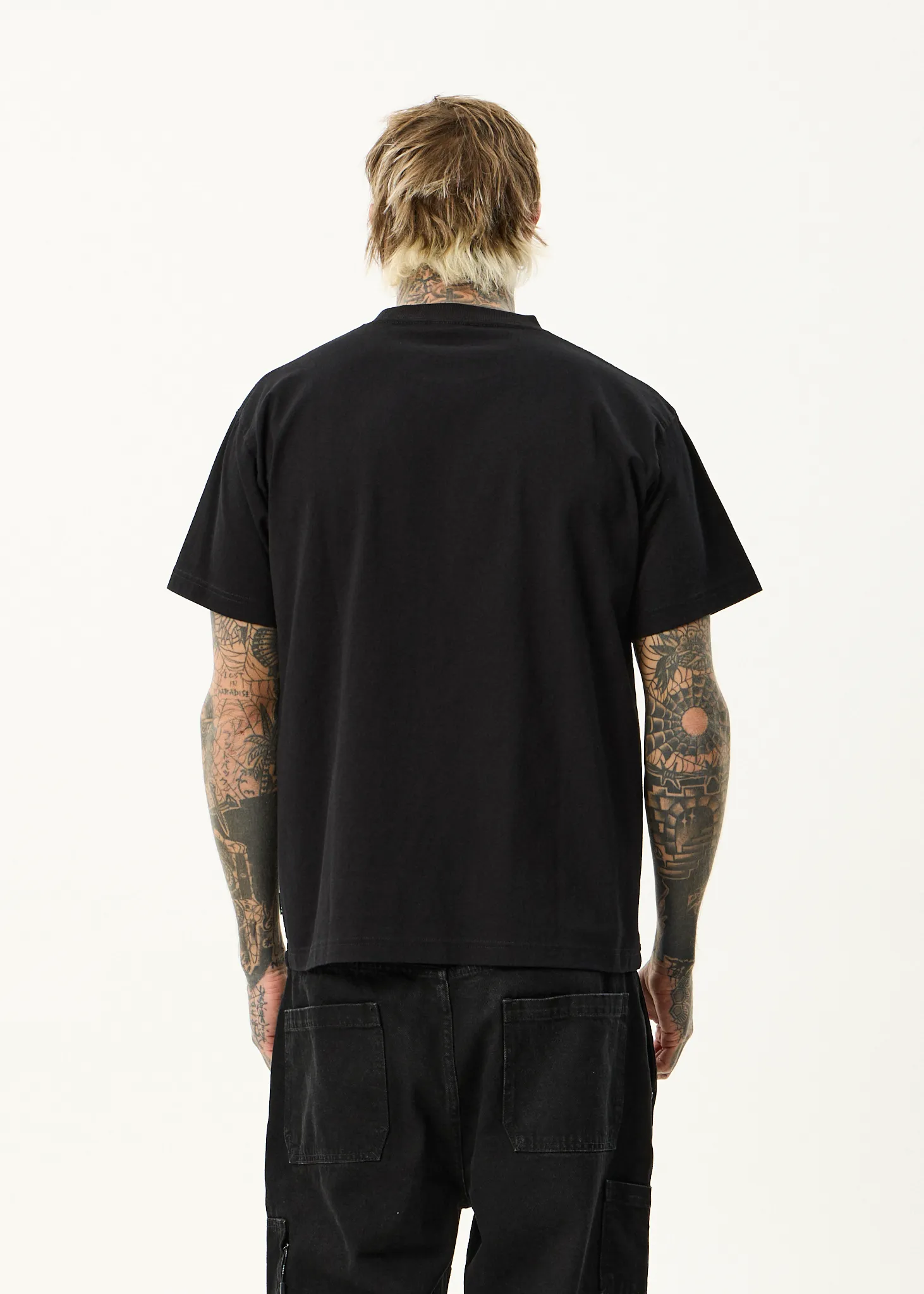 AFENDS Mens Sadworld - Heavyweight Boxy Tee - Black sold by Afends product image thumbnail 5