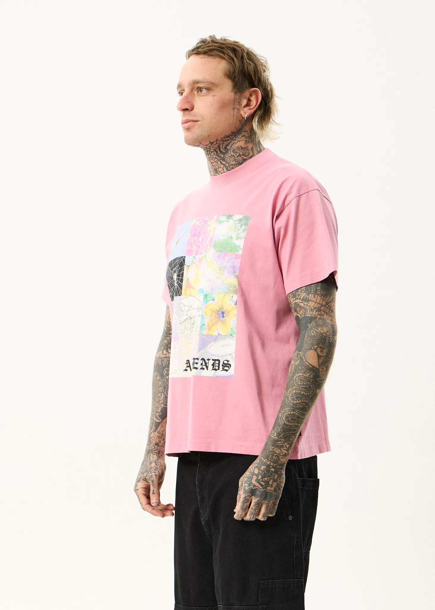 AFENDS Mens Sadworld - Heavyweight Boxy Tee - Washed Marrakesh sold by Afends product image thumbnail 4