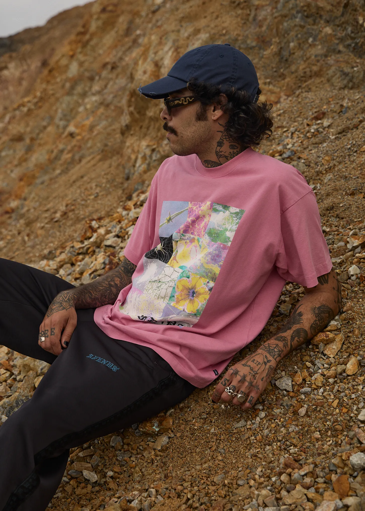 AFENDS Mens Sadworld - Heavyweight Boxy Tee - Washed Marrakesh sold by Afends product image thumbnail 2