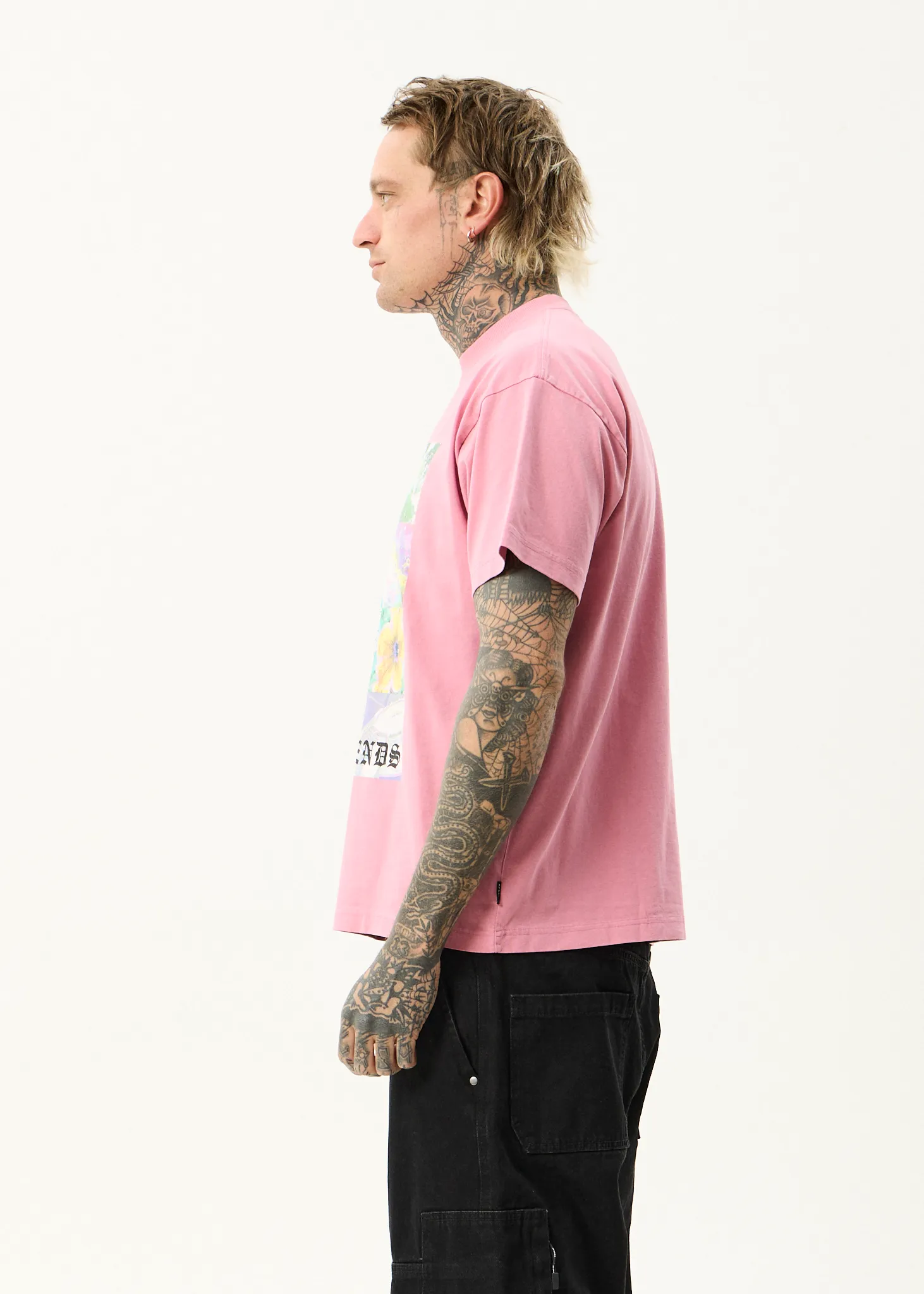 AFENDS Mens Sadworld - Heavyweight Boxy Tee - Washed Marrakesh sold by Afends product image thumbnail 5