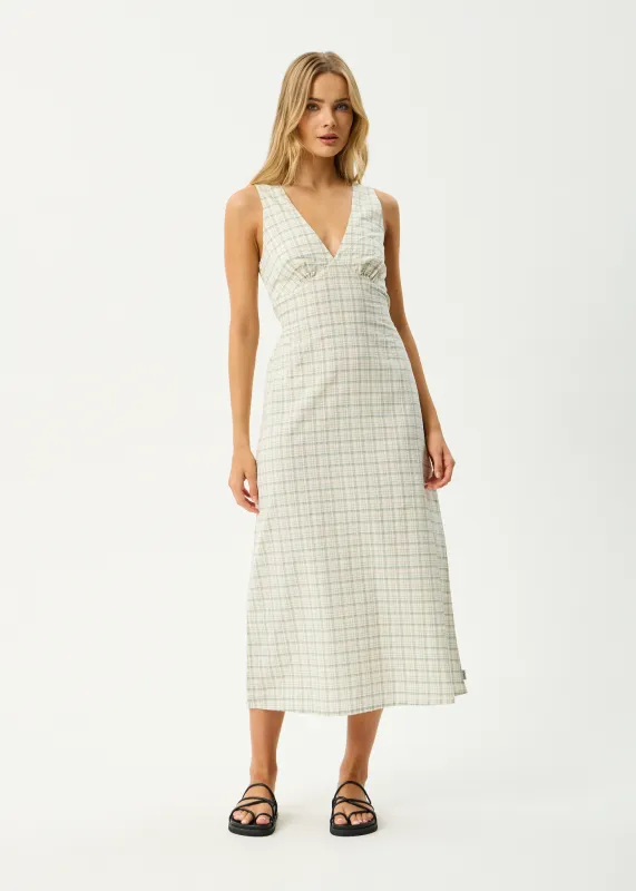 AFENDS Womens Legacy - Seersucker Maxi Dress - Boa Check sold by Afends