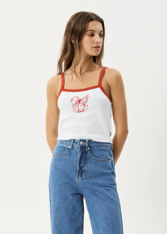 AFENDS Womens Cygnet - Rib Singlet - White sold by Afends