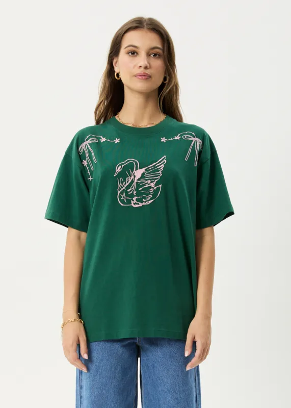 AFENDS Womens Cygnet - Oversized Tee - Hunter Green sold by Afends
