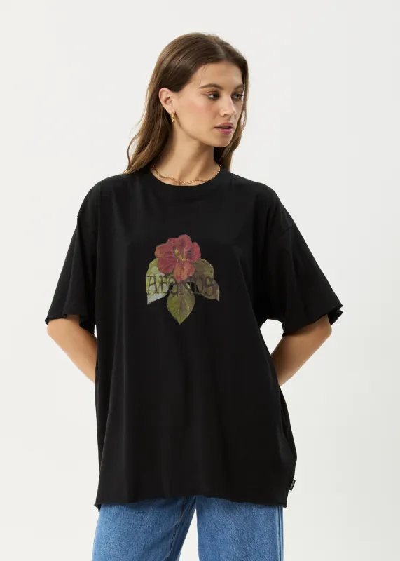 AFENDS Womens Wildflower - Oversized Tee - Black sold by Afends