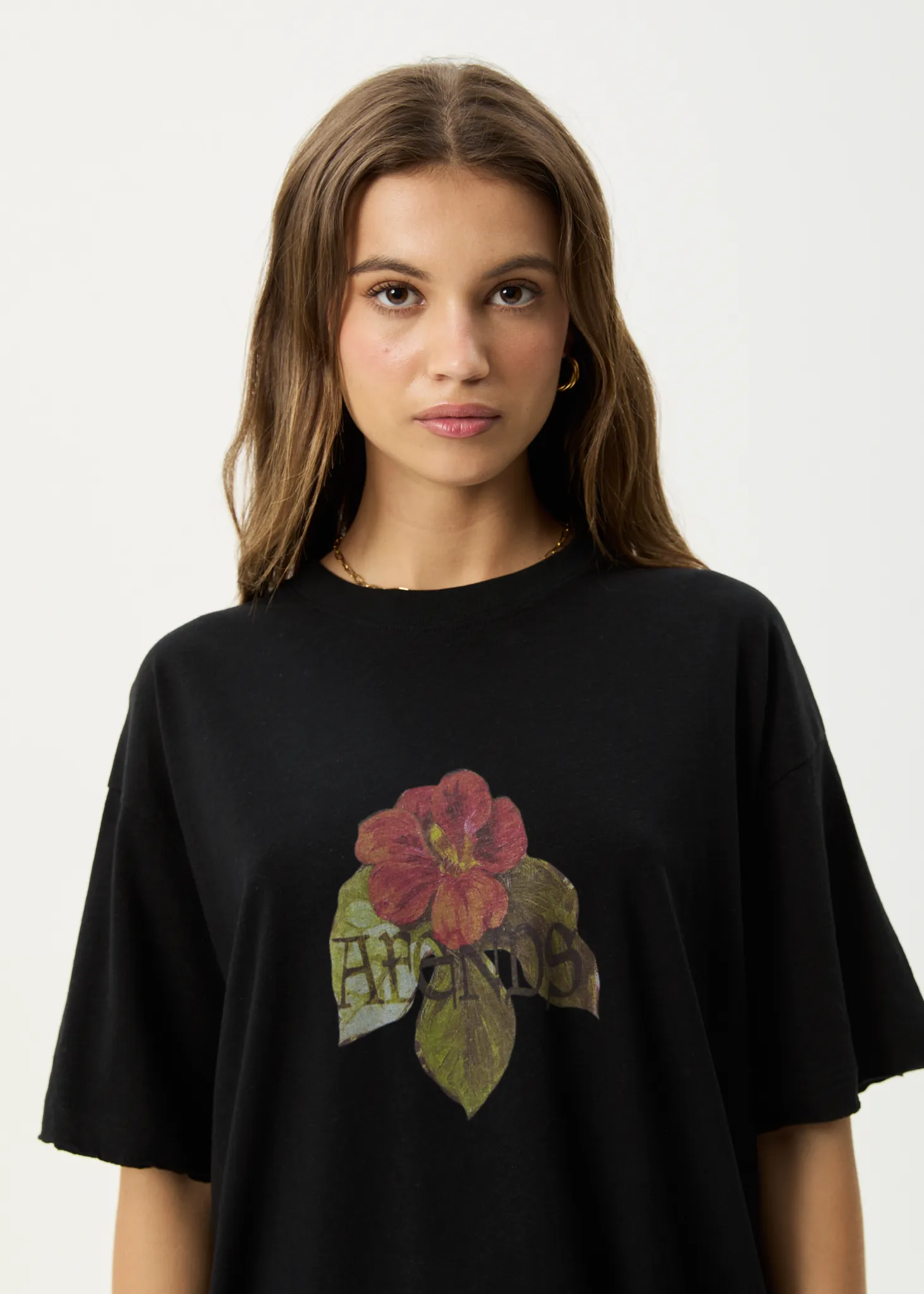 AFENDS Womens Wildflower - Oversized Tee - Black sold by Afends product image thumbnail 2