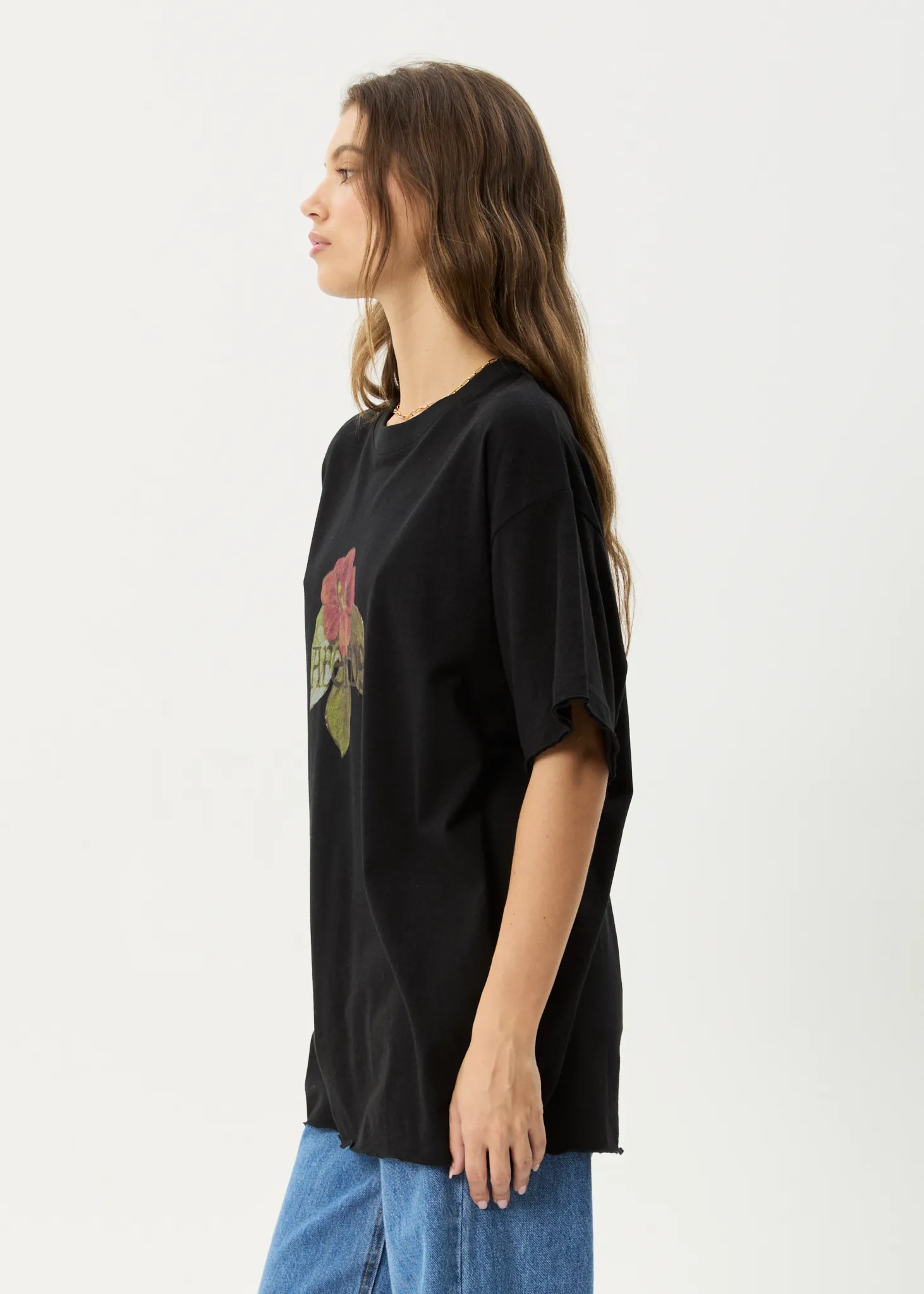 AFENDS Womens Wildflower - Oversized Tee - Black sold by Afends product image thumbnail 4