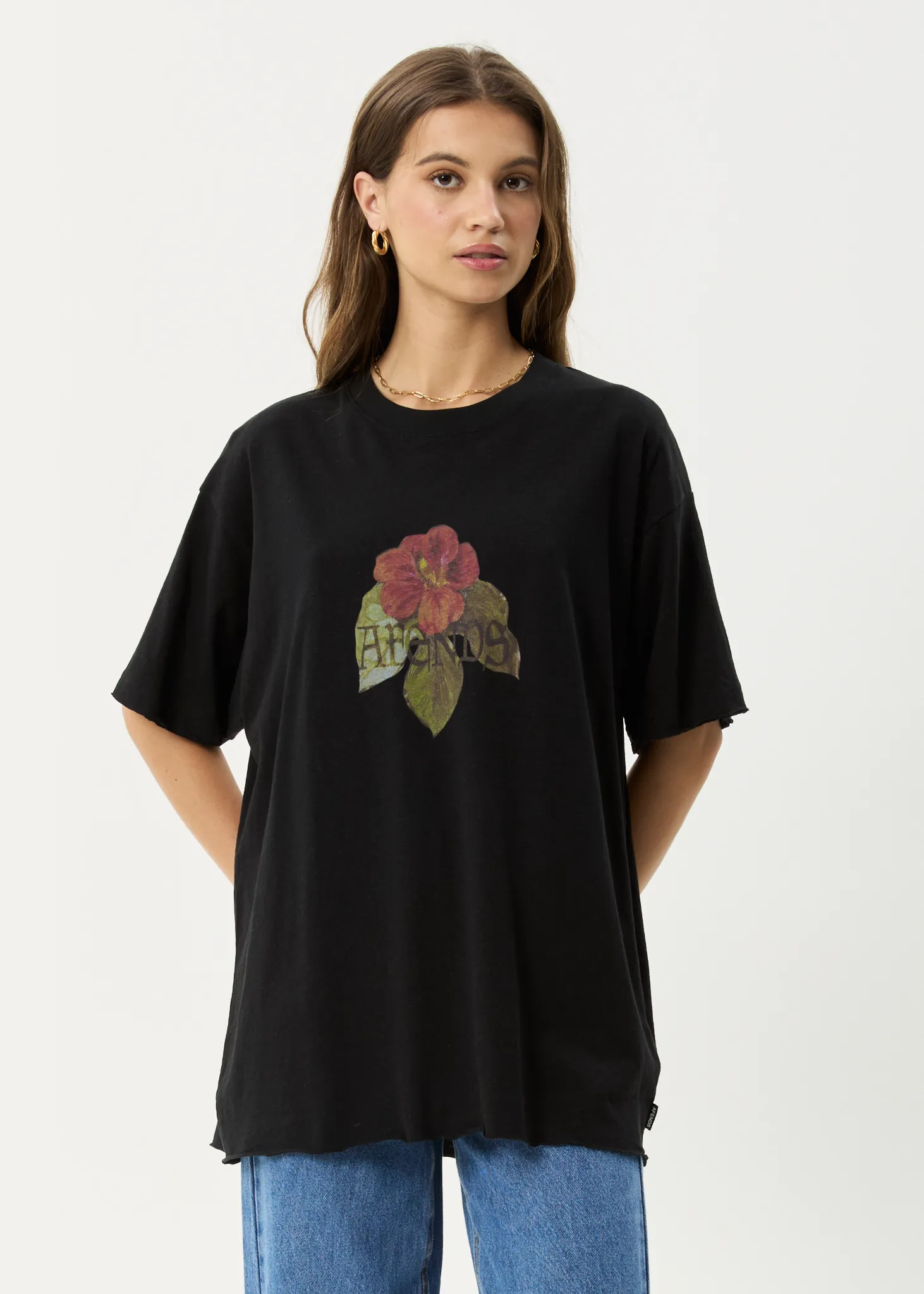 AFENDS Womens Wildflower - Oversized Tee - Black sold by Afends product image thumbnail 3