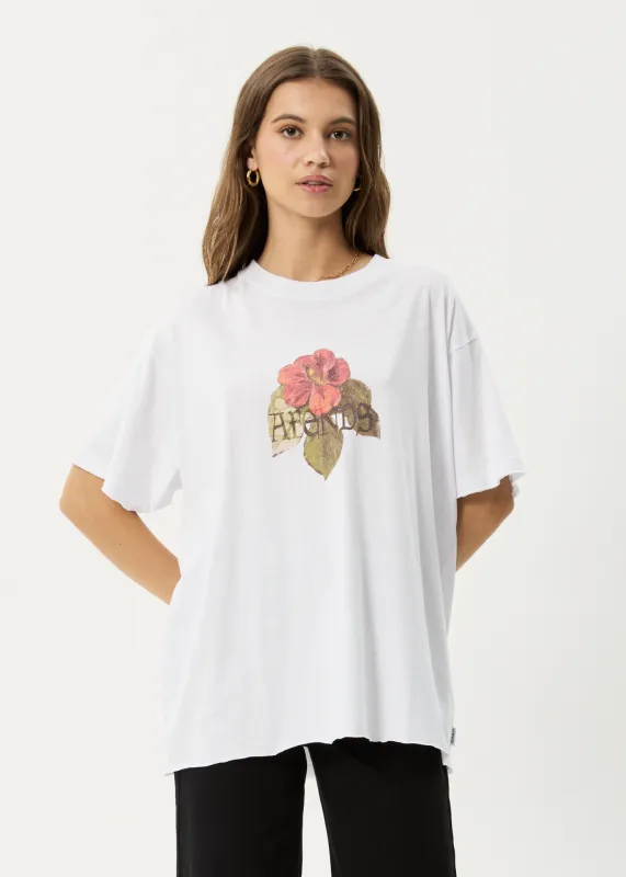 AFENDS Womens Wildflower - Oversized Tee - White sold by Afends