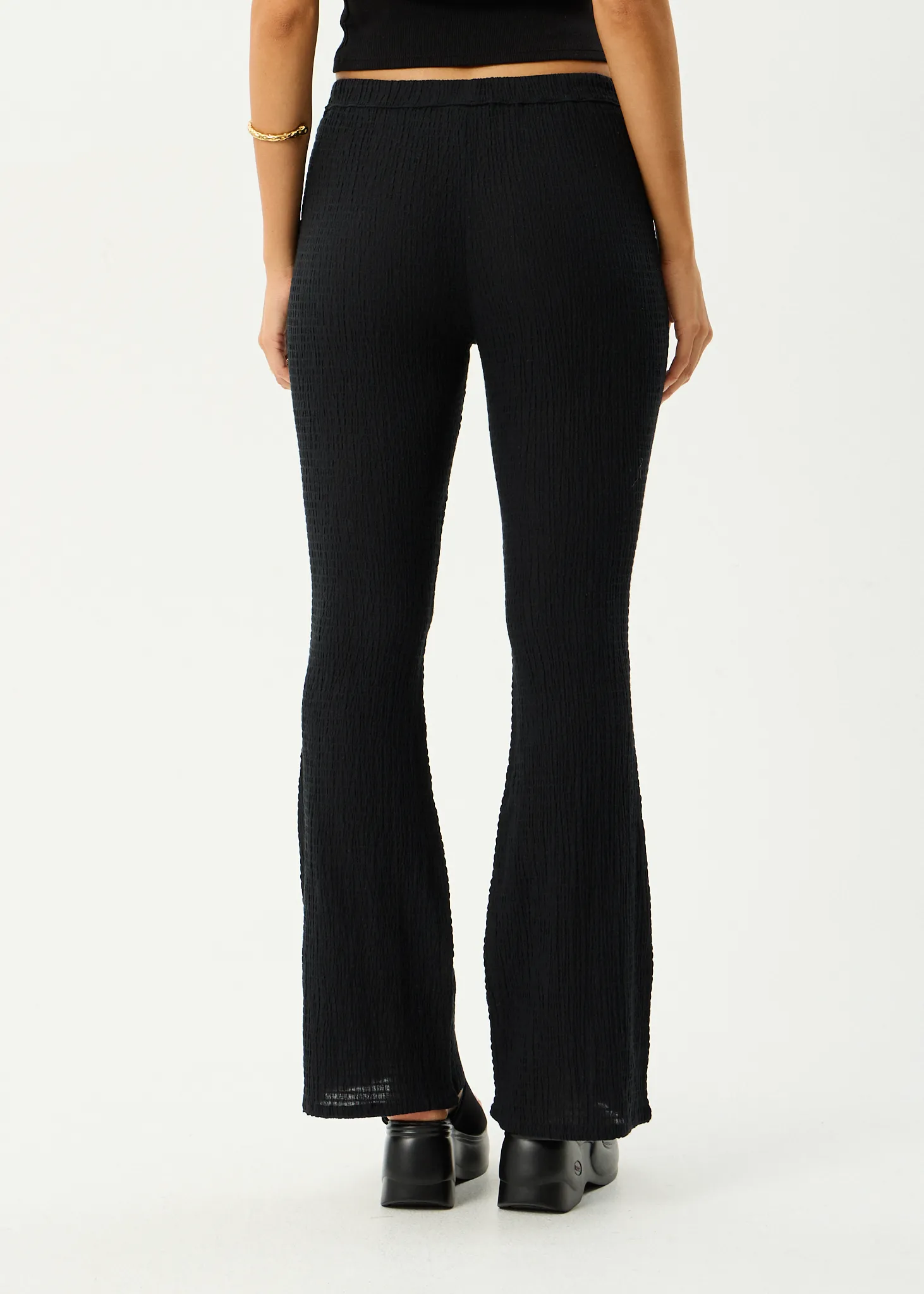 AFENDS Womens Focus - Seersucker Flare Pant - Black sold by Afends product image thumbnail 5