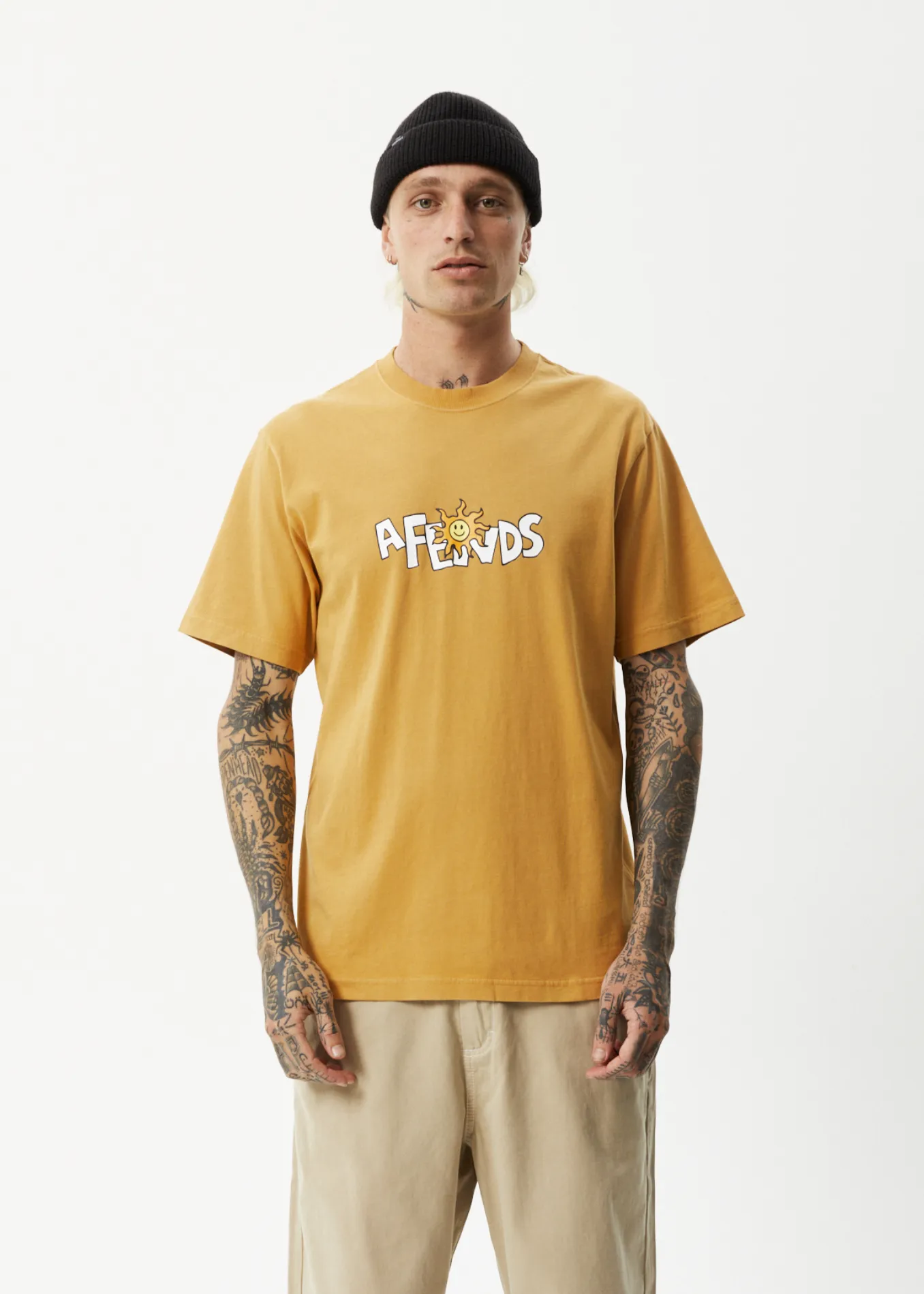 AFENDS Mens Sunshine - Retro Graphic T-Shirt - Mustard sold by Afends product image thumbnail 2