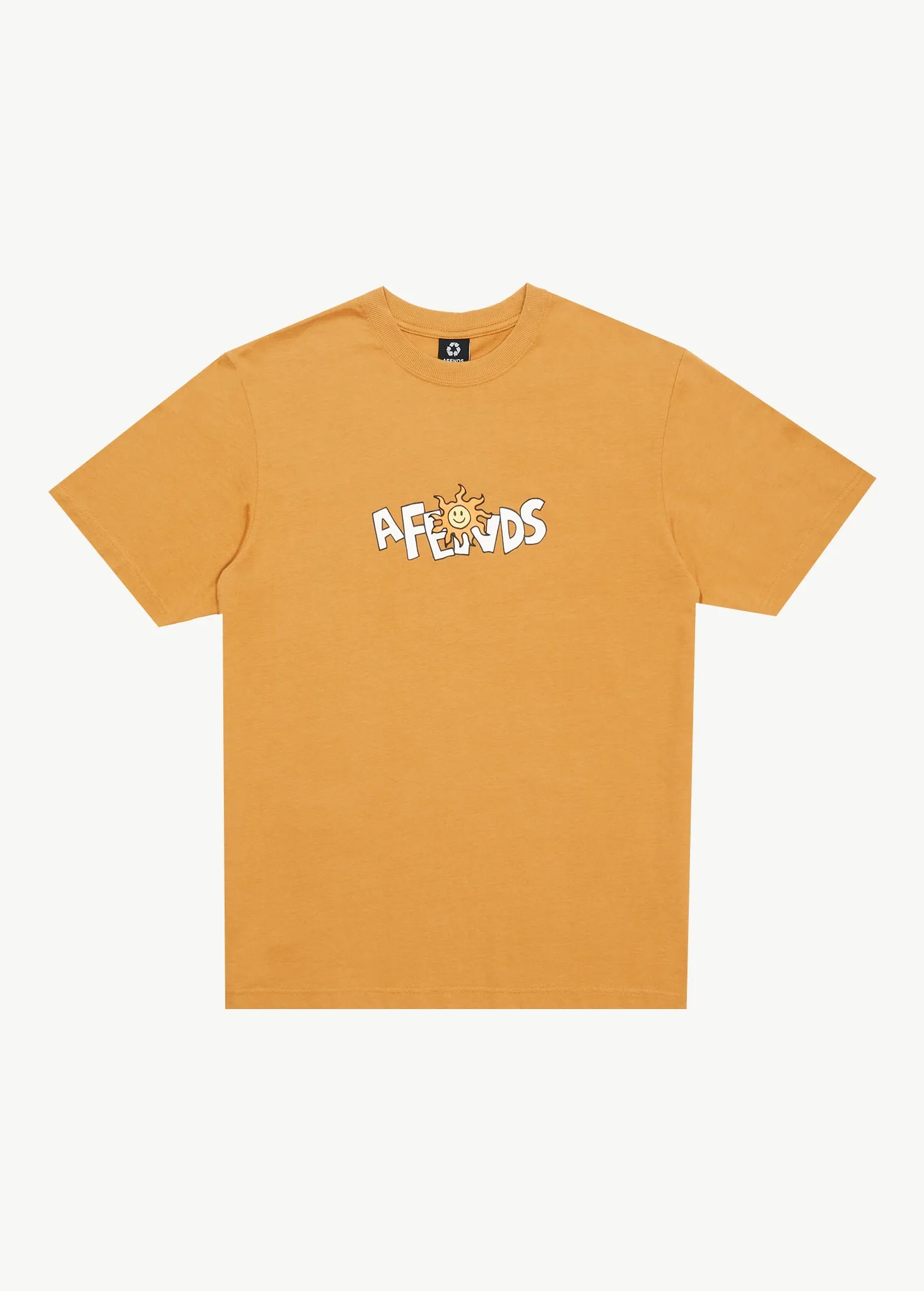 AFENDS Mens Sunshine - Retro Graphic T-Shirt - Mustard sold by Afends
