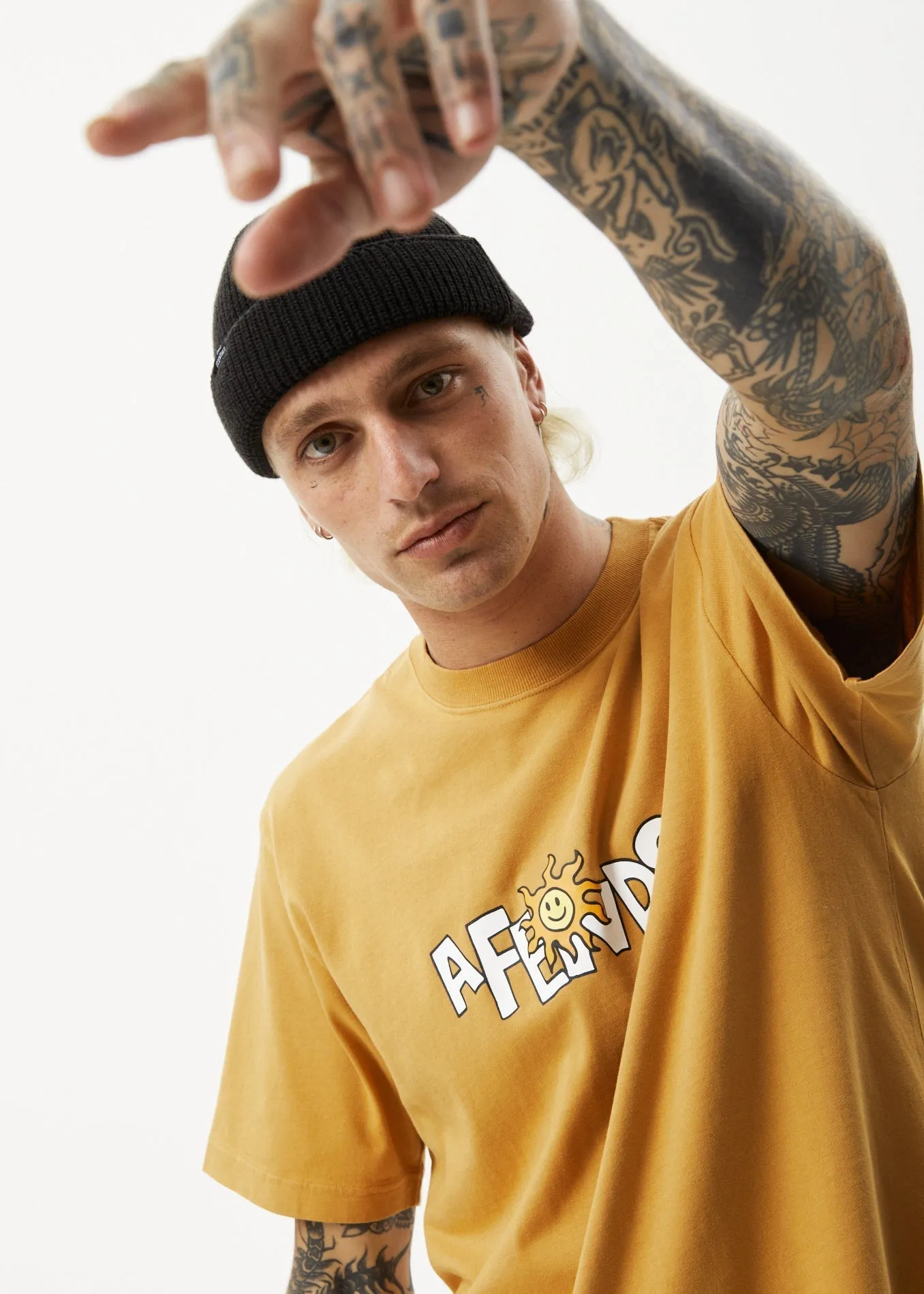 AFENDS Mens Sunshine - Retro Graphic T-Shirt - Mustard sold by Afends product image thumbnail 3