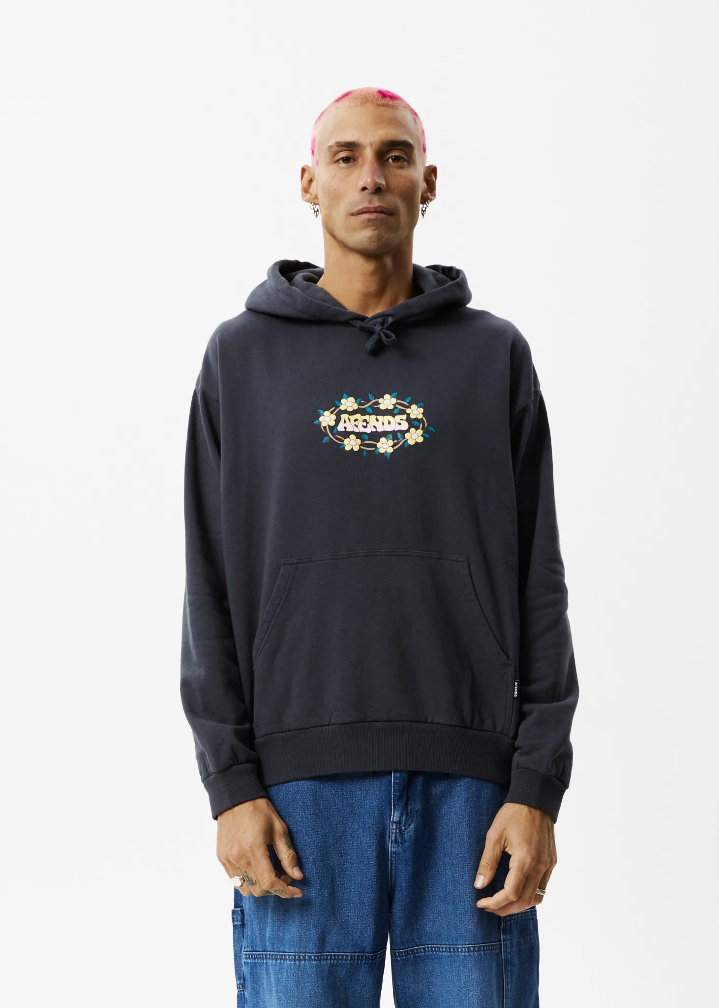 AFENDS Mens Bloom - Hoodie - Charcoal sold by Afends