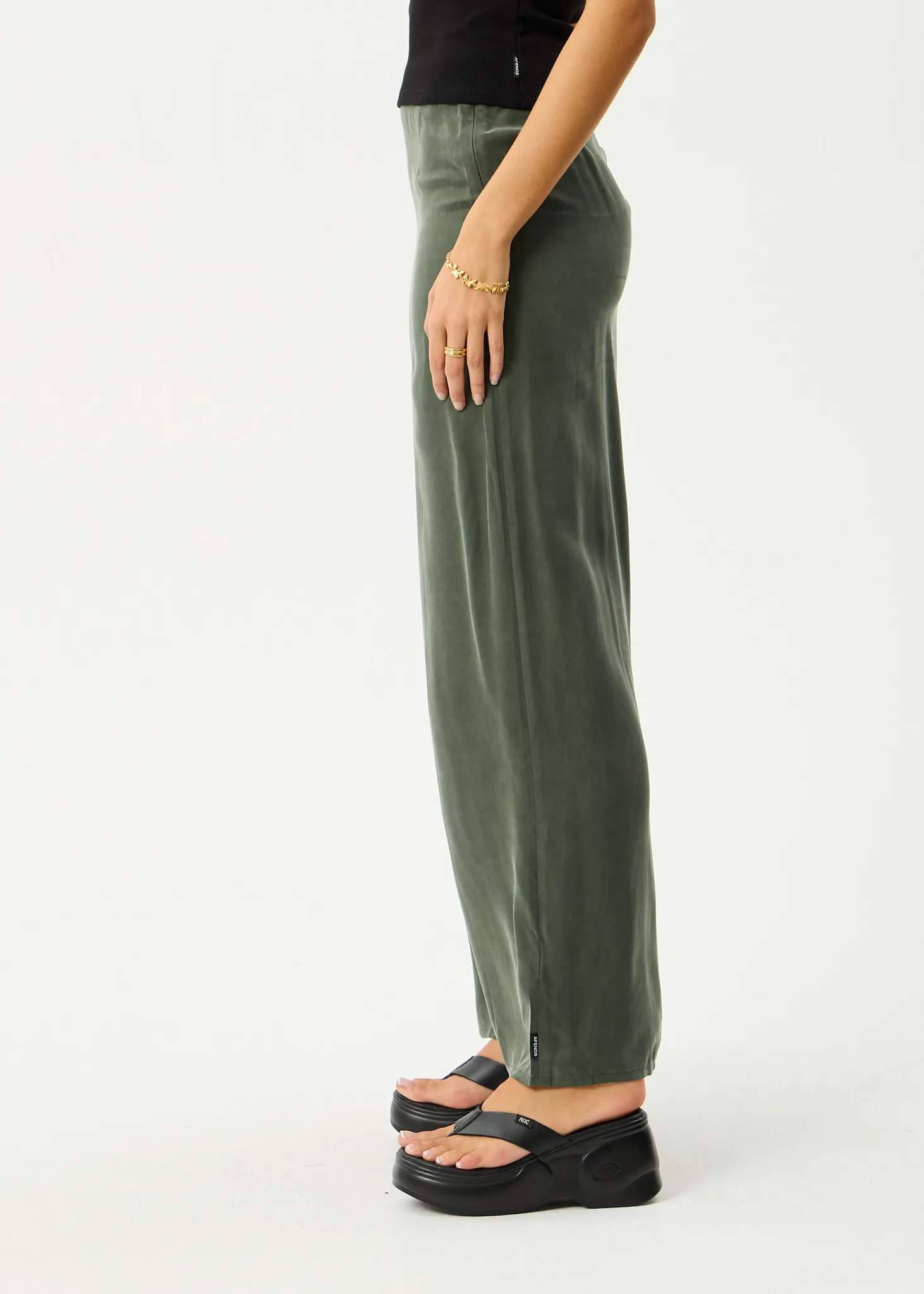 AFENDS Womens Grace - Cupro Maxi Skirt - Deep Green sold by Afends product image thumbnail 4