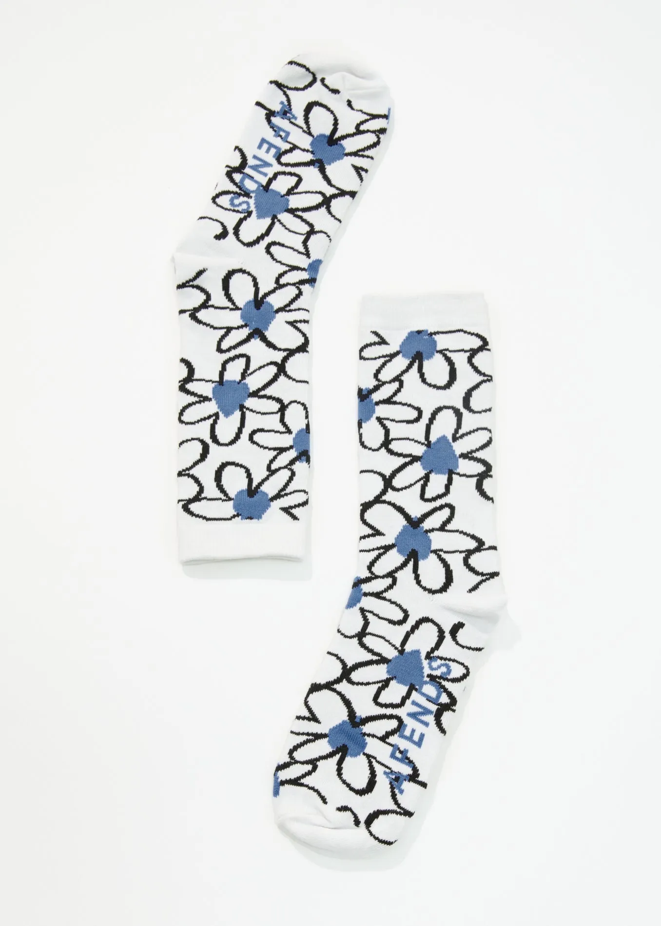 AFENDS Unisex Waterfall - Crew Socks - Arctic sold by Afends