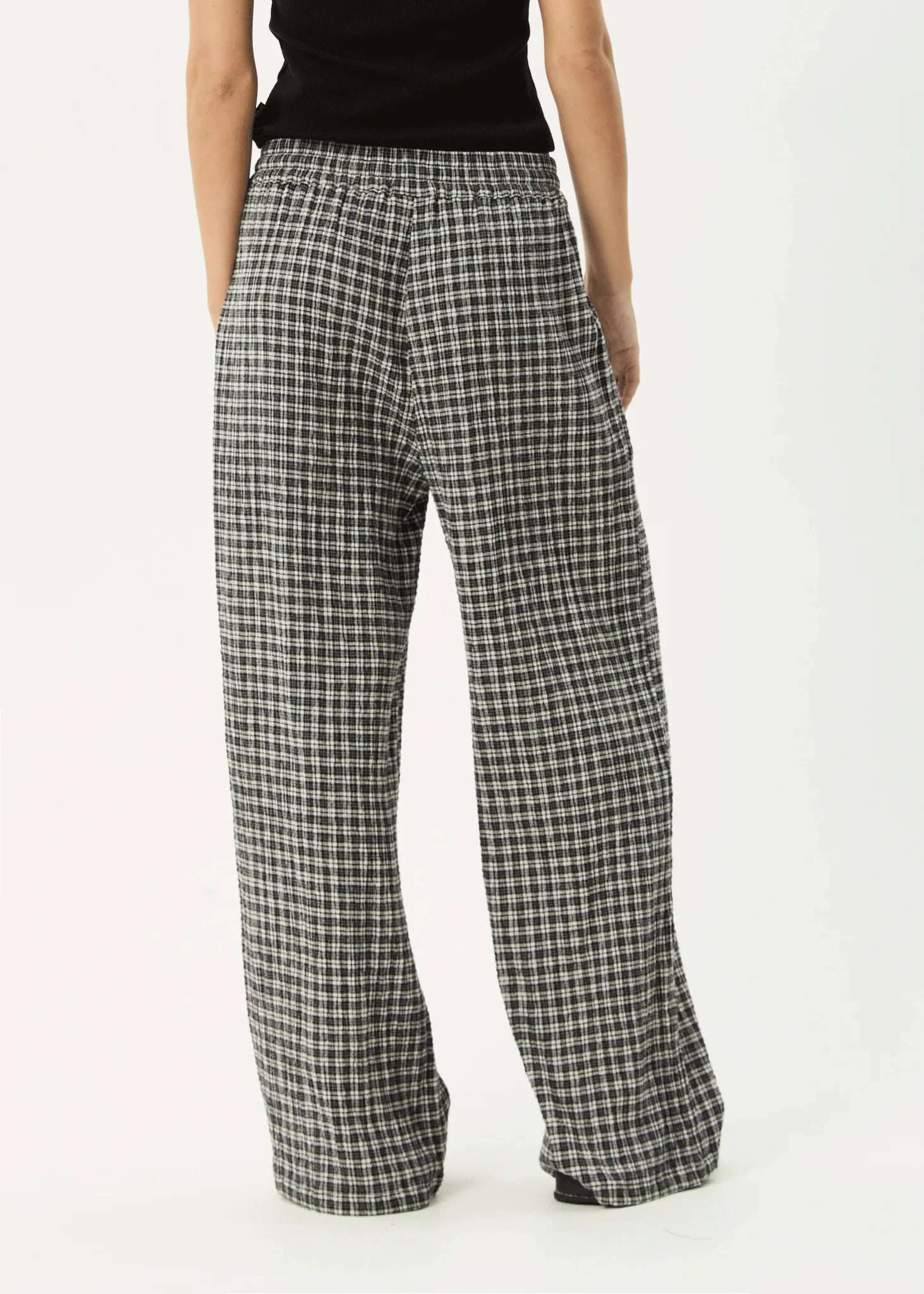 AFENDS Womens Asta - Seersucker Wide Leg Pant - Steel Check sold by Afends product image thumbnail 5