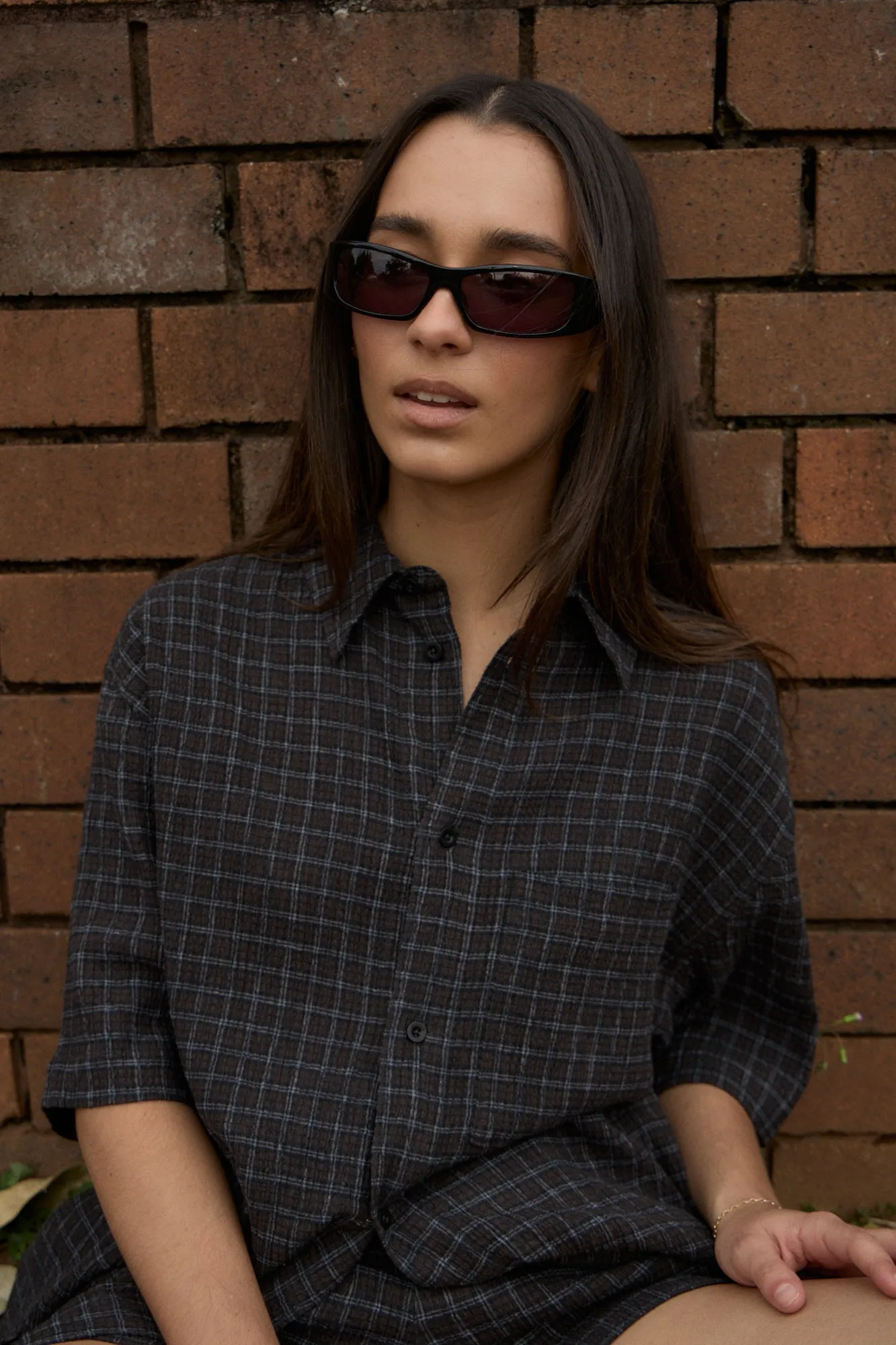 AFENDS Mens Dusk - Seersucker Check Shirt - Black Check sold by Afends product image thumbnail 4