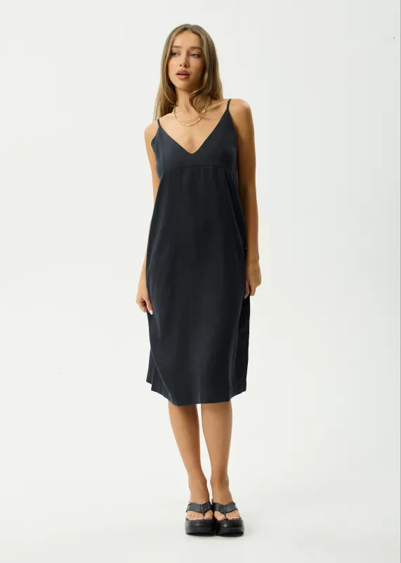 AFENDS Womens Madda - Hemp Slip Dress - Black sold by Afends