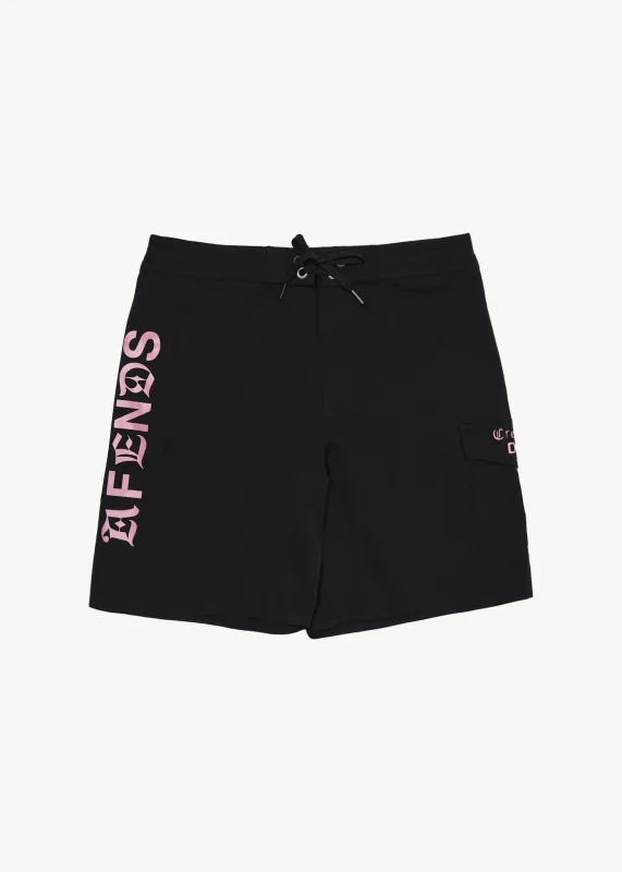 AFENDS Mens Mix Up - Surf Related V2 Boardshort 18" - Black sold by Afends