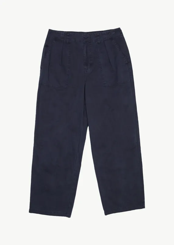 AFENDS Mens Overdie Glider - Overdyed Pleated Pant - Deep Sea sold by Afends