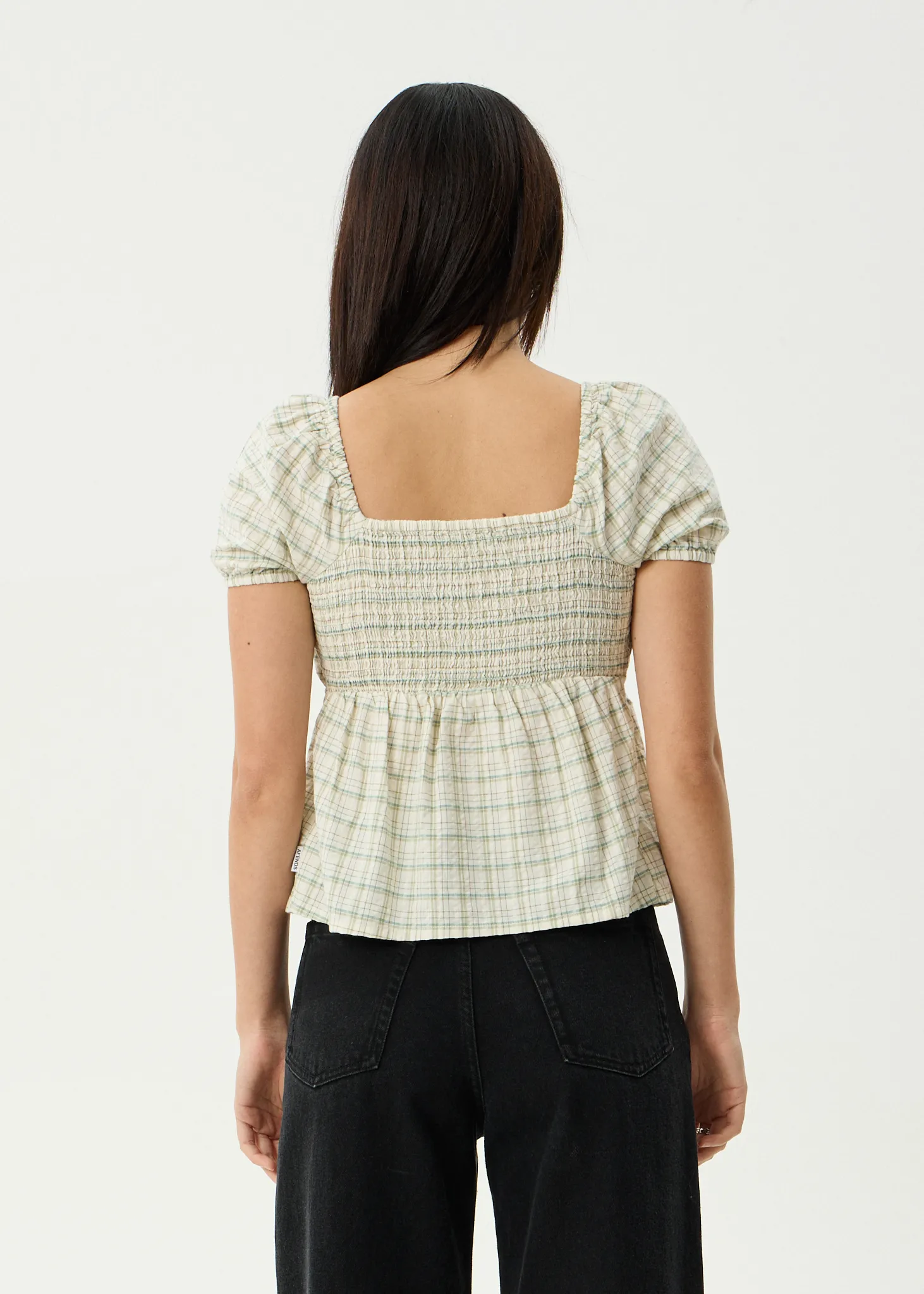 AFENDS Womens Legacy - Seersucker Tie Front Top - Boa Check sold by Afends product image thumbnail 4