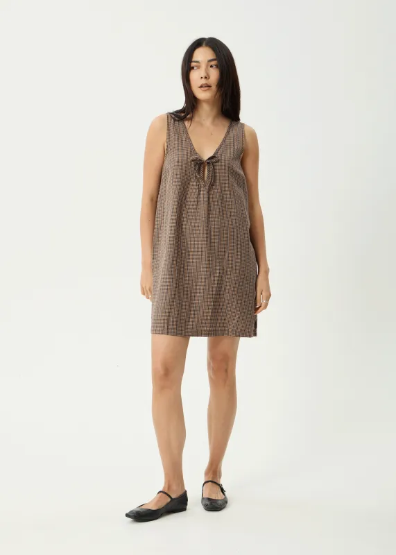 AFENDS Womens Hometown Michi - Mini Dress - Coffee sold by Afends