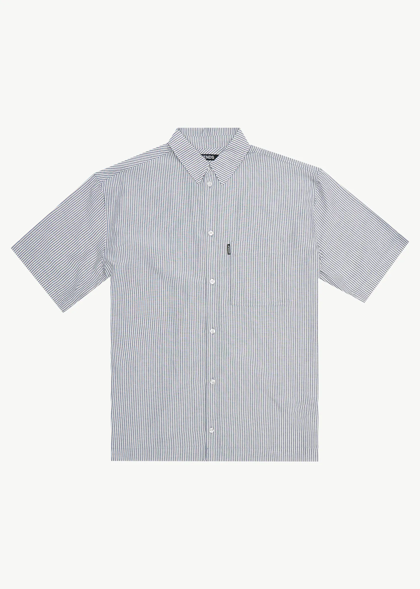 AFENDS Mens Intergalactic - Short Sleeve Shirt - Navy Stripe sold by Afends