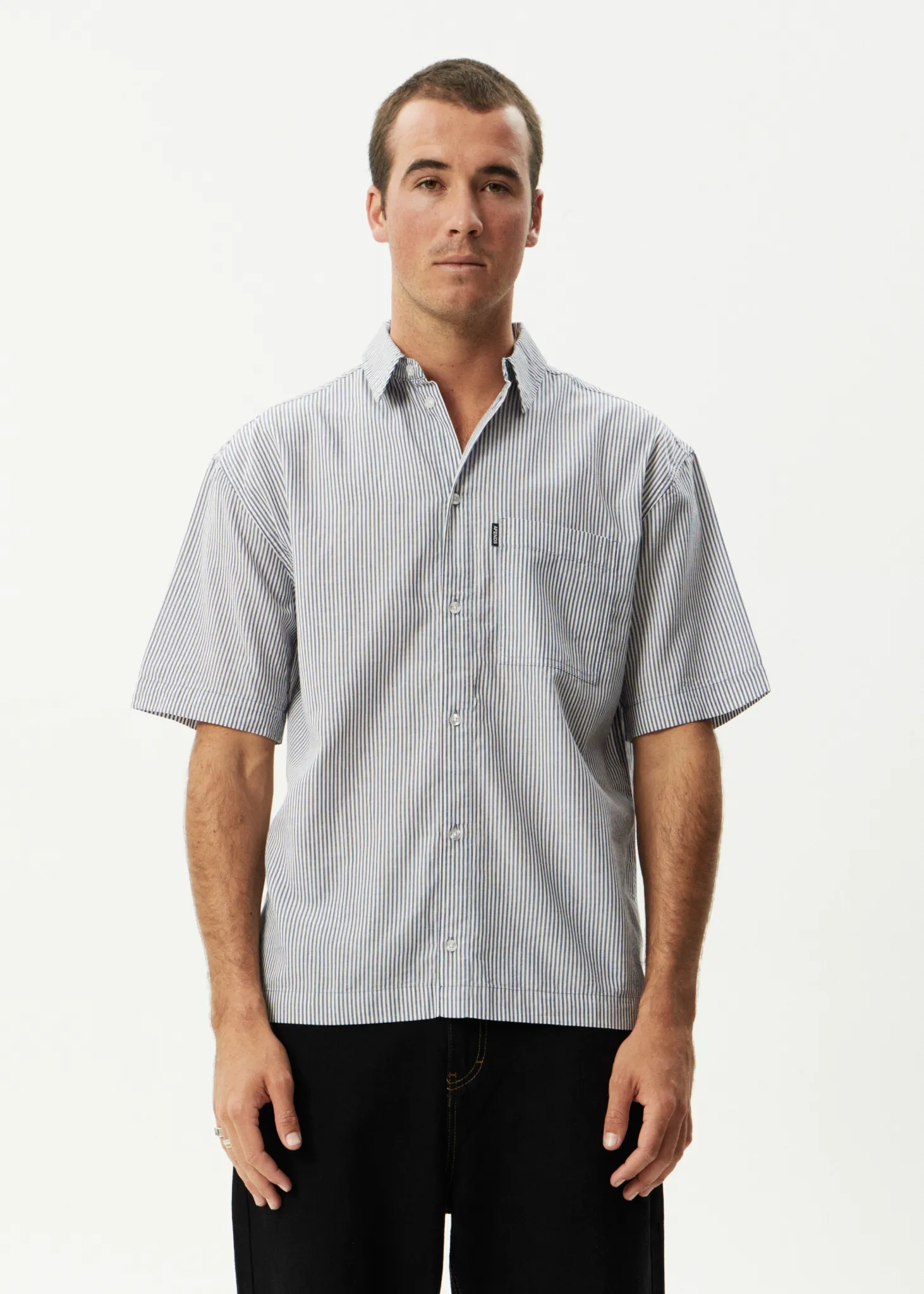 AFENDS Mens Intergalactic - Short Sleeve Shirt - Navy Stripe sold by Afends product image thumbnail 5