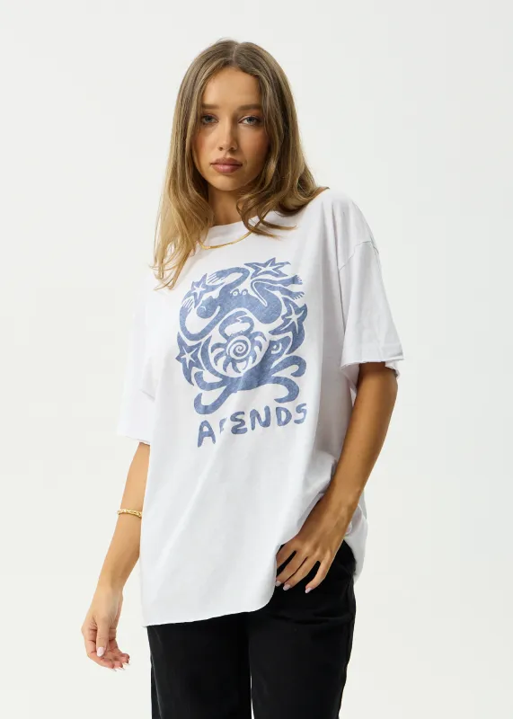 AFENDS Womens Anjuna - Oversized Tee - White sold by Afends