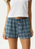 AFENDS Womens Position - Seersucker Boxer Short - Navy Check sold by Afends