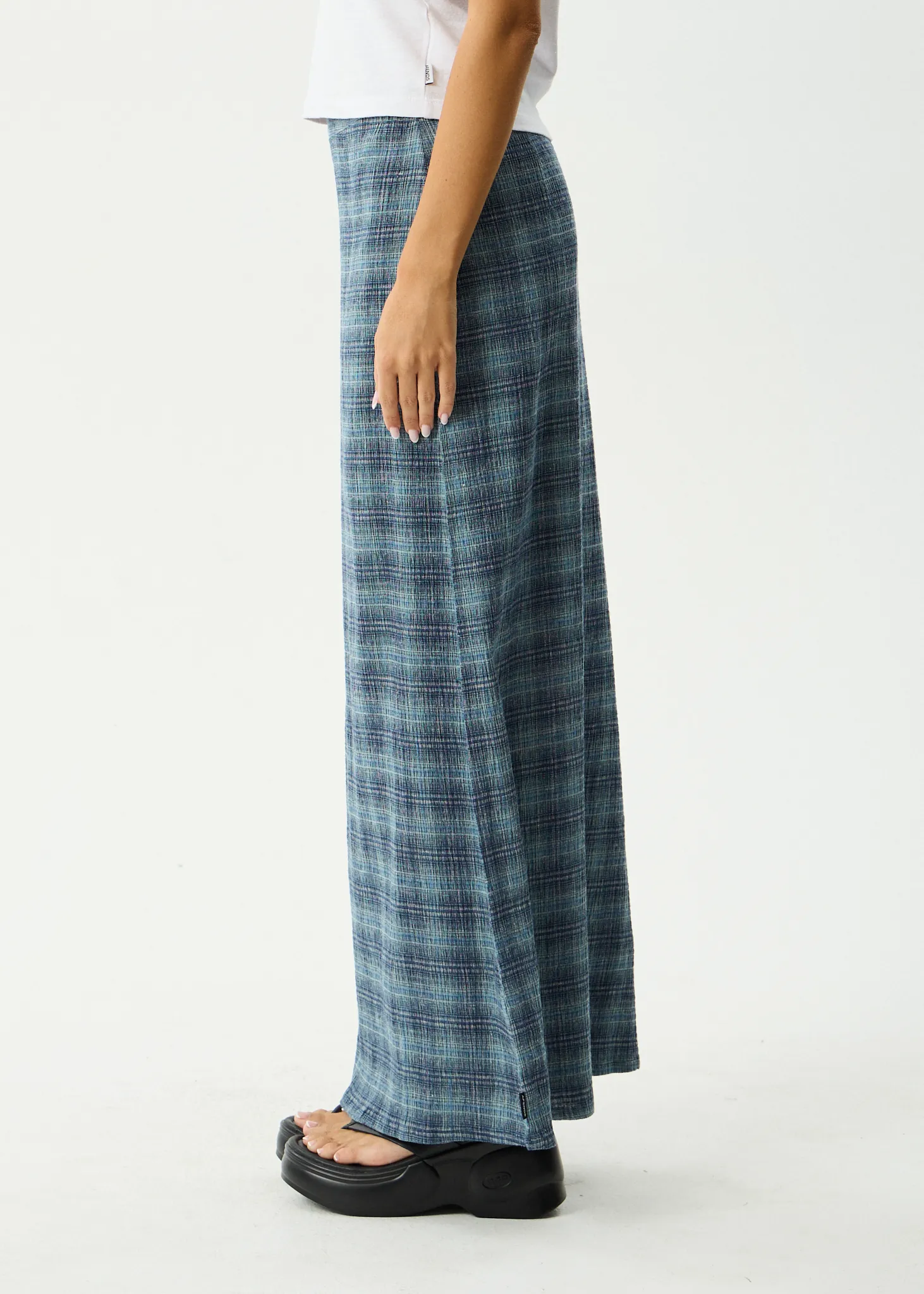 AFENDS Womens Position - Seersucker Maxi Skirt - Navy Check sold by Afends product image thumbnail 5